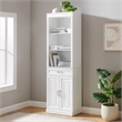 Crosley Furniture Stanton Traditional Wood/Metal Storage Bookcase in White