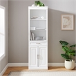 Crosley Furniture Stanton Traditional Wood/Metal Storage Bookcase in White