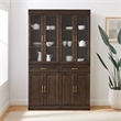 Crosley Furniture Stanton Wood Kitchen Storage Pantry Set in Coffee (Set of 2)