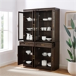 Crosley Furniture Stanton Wood Kitchen Storage Pantry Set in Coffee (Set of 2)