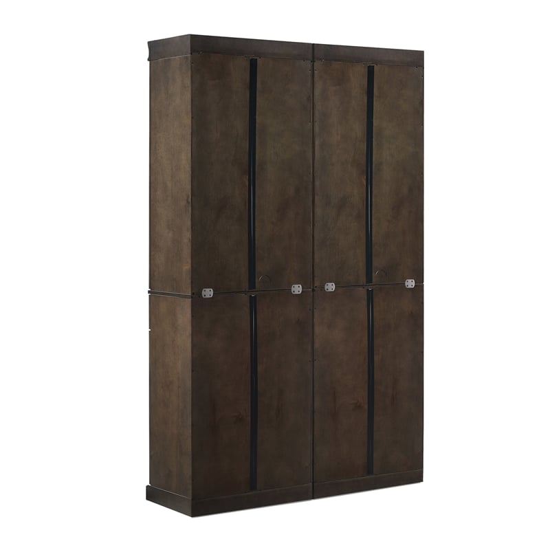 Crosley Furniture Stanton Wood Kitchen Storage Pantry Set in Coffee (Set of 2)