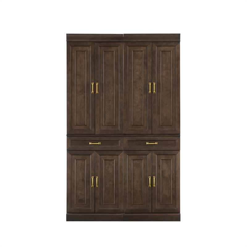 Crosley Furniture Stanton Wood Kitchen Storage Pantry Set - Coffee (Set of 2)