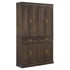 Crosley Furniture Stanton Wood Kitchen Storage Pantry Set - Coffee (Set of 2)