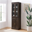 Crosley Furniture Stanton Glass Door Wood Kitchen Storage Pantry in Coffee