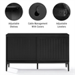 Crosley Furniture Asher Modern Particle Board Wood Sideboard in Matte Black