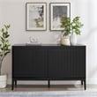 Crosley Furniture Asher Modern Particle Board Wood Sideboard in Matte Black