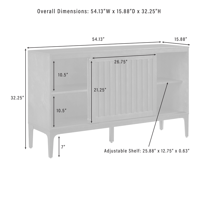 Crosley Furniture Asher Modern Particle Board Wood Sideboard in Matte Black