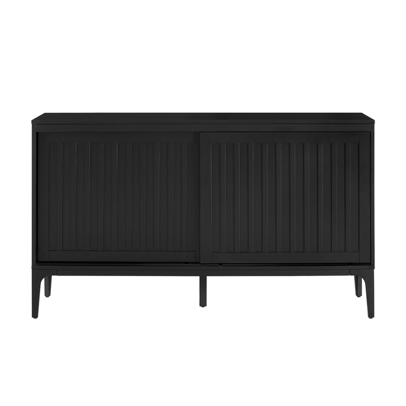 Crosley Furniture Asher Modern Particle Board Wood Sideboard in Matte Black