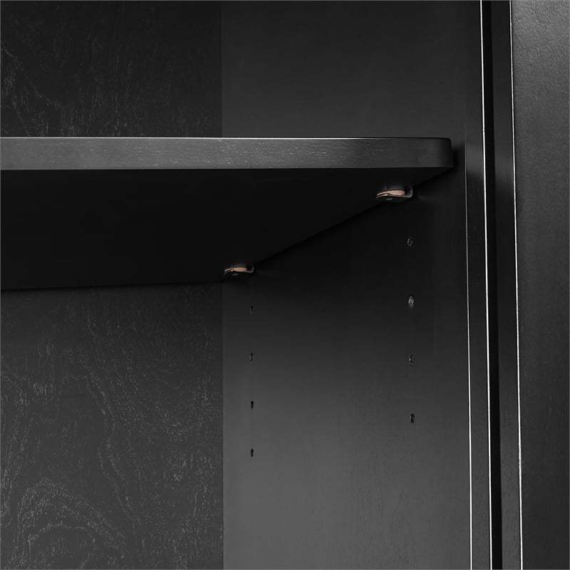 Crosley Furniture Asher Modern Particle Board Wood Sideboard in Matte Black
