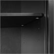 Crosley Furniture Asher Modern Particle Board Wood Sideboard in Matte Black
