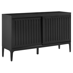 Crosley Furniture Asher Modern Particle Board Wood Sideboard in Matte Black