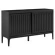 Crosley Furniture Asher Modern Particle Board Wood Sideboard in Matte Black