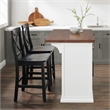 Crosley Furniture Bartlett 3-Piece Wood Kitchen Island w/ X-Back Stools in White