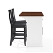 Crosley Furniture Bartlett 3-Piece Wood Kitchen Island w/ X-Back Stools in White