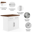 Crosley Furniture Bartlett Modern Wood Kitchen Island in White/Walnut