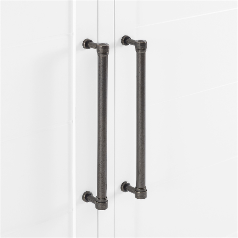 Crosley Furniture Bartlett Modern Wood Kitchen Island in White/Walnut