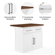 Crosley Furniture Bartlett Modern Wood Kitchen Island in White/Walnut