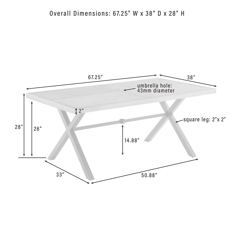 Crosley Furniture Otto Modern Metal Outdoor Dining Table in Gray/Matte Black