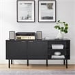 Crosley Furniture Brody Record Storage Modern Wood Sideboard in Black
