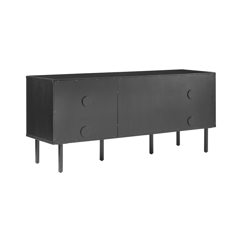 Crosley Furniture Brody Record Storage Modern Wood Sideboard in Black