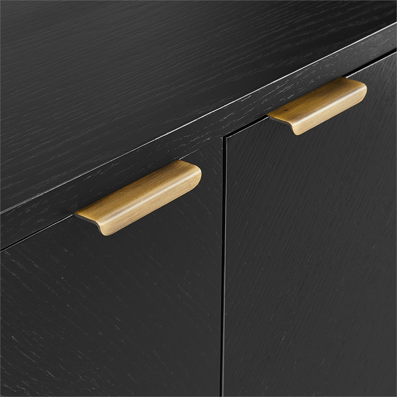 Crosley Furniture Brody Record Storage Modern Wood Sideboard in Black