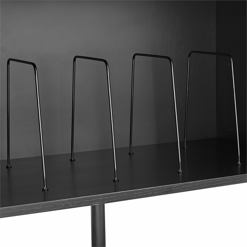 Crosley Furniture Brody Record Storage Modern Wood Sideboard in Black