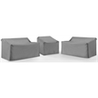Crosley Furniture Covers 3-Piece Vinyl Outdoor Sectional Cover Set in Gray