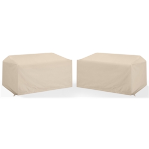 Crosley Furniture Covers Vinyl Outdoor Loveseat Cover in Tan (Set of 2)