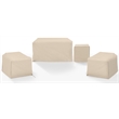 Crosley Furniture Covers 4-Piece Vinyl Outdoor Sofa Cover Set in Tan