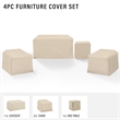 Crosley Furniture Covers 4-Piece Vinyl Outdoor Sofa Cover Set in Tan