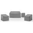 Crosley Furniture Covers 4-Piece Vinyl Outdoor Sofa Cover Set in Gray