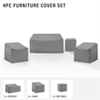 Crosley Furniture Covers 4-Piece Vinyl Outdoor Sofa Cover Set in Gray
