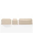 Crosley Furniture Covers 3-Piece Vinyl Outdoor Sectional Cover Set in Tan