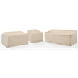 Crosley Furniture Covers 3-Piece Vinyl Outdoor Sectional Cover Set in Tan