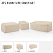 Crosley Furniture Covers 3-Piece Vinyl Outdoor Sectional Cover Set in Tan