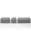 Crosley Furniture Covers 3-Piece Vinyl Outdoor Sectional Cover Set in Gray