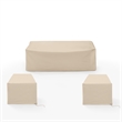 Crosley Furniture Covers 3-Piece Vinyl Outdoor Sofa Cover Set in Tan