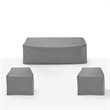 Crosley Furniture Covers 3-Pc Traditional Vinyl Outdoor Sofa Cover Set in Gray