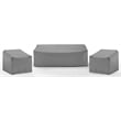 Crosley Furniture Covers 3-Pc Traditional Vinyl Outdoor Sofa Cover Set in Gray