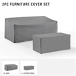 Crosley Furniture Covers 2-Piece Vinyl Outdoor Sofa Cover Set in Gray