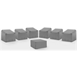Crosley Furniture Covers 7-Piece Vinyl Outdoor Sectional Cover Set in Gray