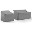 Crosley Furniture Covers 2-Piece Vinyl Outdoor Sofa Cover Set in Gray