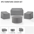 Crosley Furniture Covers 4-Piece Vinyl Outdoor Sofa Cover Set in Gray