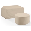 Crosley Furniture Covers 2-Piece Traditional Vinyl Outdoor Sofa Cover Set in Tan