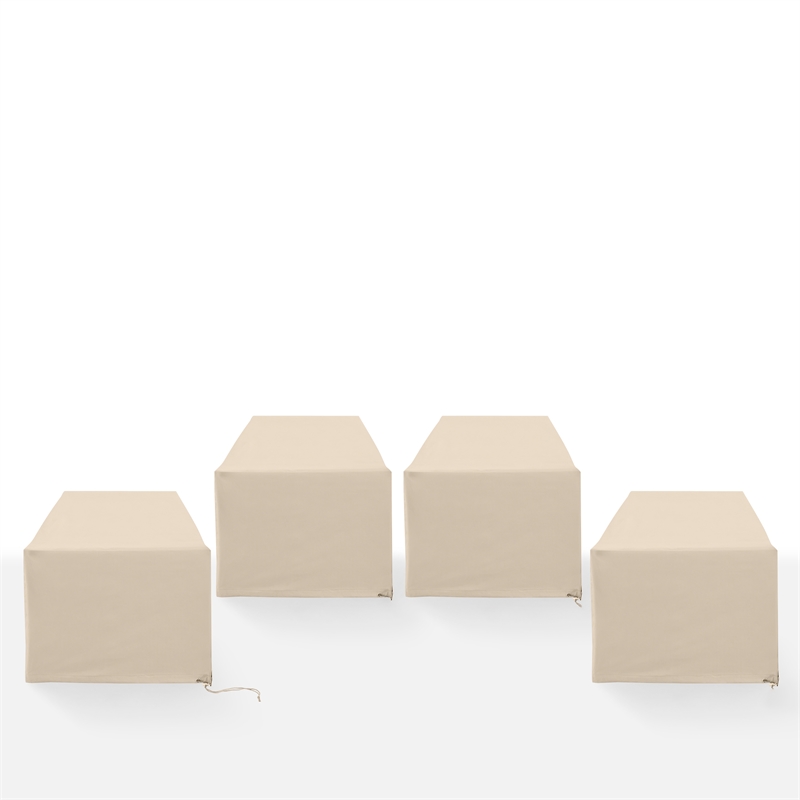 Crosley Furniture Covers Traditional Vinyl Outdoor Chair Cover in Tan (Set of 4)