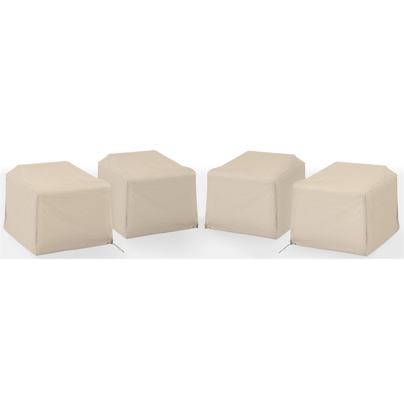 Crosley Furniture Covers Traditional Vinyl Outdoor Chair Cover in Tan (Set of 4)