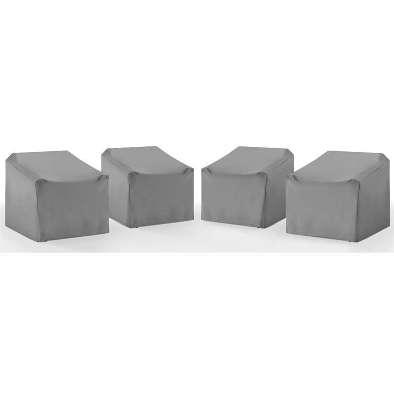 Crosley Furniture Covers Vinyl Outdoor Chair Cover in Gray (Set of 4)