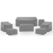 Crosley Furniture Covers 7-Pc Traditional Vinyl Outdoor Sofa Cover Set in Gray