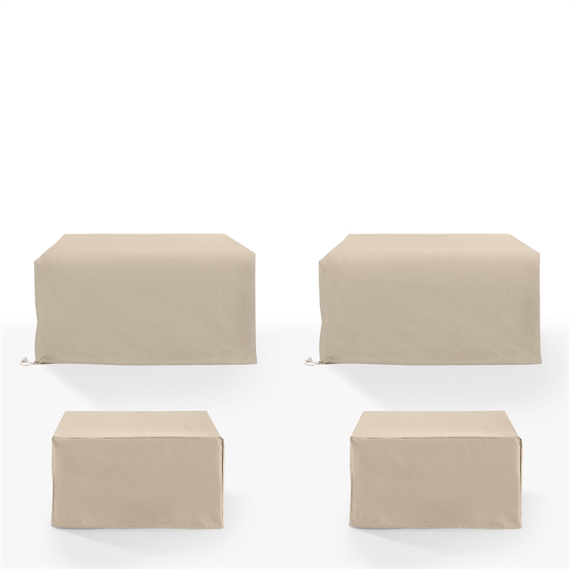 Crosley Furniture Covers 4-Pc Vinyl Outdoor Sectional Cover Set in Tan