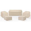 Crosley Furniture Covers 5-Piece Vinyl Outdoor Sofa Cover Set in Tan